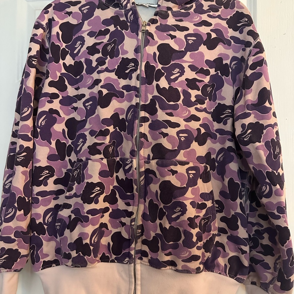 Purple Camouflage Zip-Up Hoodie